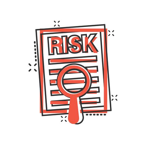 Risk level icon in comic style. Result cartoon vector illustration on white isolated background ...