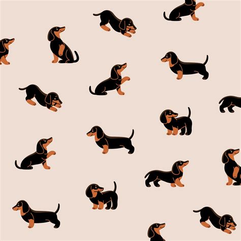 Cartoon happy dachshund | Dachshund wallpaper, Dog background, Dachshund illustration