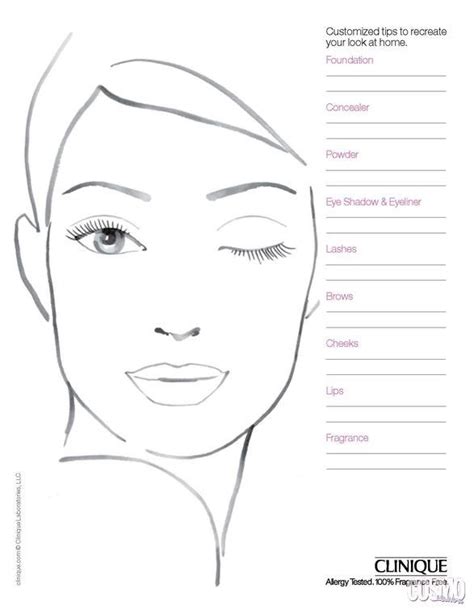 Printable Makeup Face Sketch Templates – Nurul Amal Face Template Makeup, Makeup Tips, Eye ...