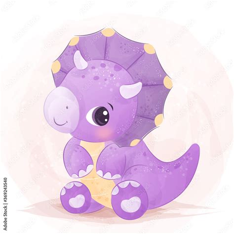 Cute dinosaur clipart with watercolor illustration Embellishments Clip ...