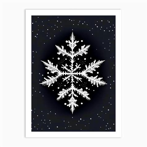 Stellar Dendrites, Snowflakes, Marker Art 4 Art Print by Frost & Frame - Fy