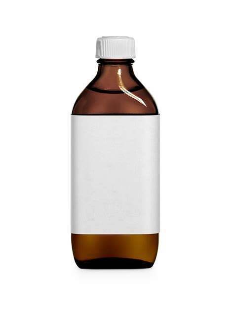 Brown medicine bottle with label, transparent background 24851111 PNG