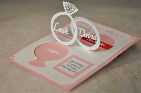 Wedding Invitation Linked Rings Pop Up Card Template