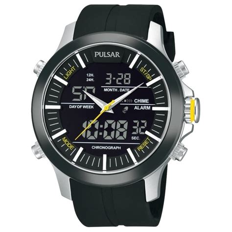 Pulsar Men's Chronograph Black Analog/Digital Watch - PW6001 - Overstock™ Shopping - Big ...