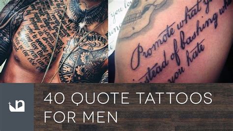 40 Quote Tattoos For Men - YouTube