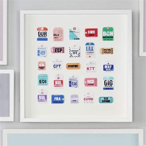 personalised travel tag artwork by velvet ribbon | notonthehighstreet.com