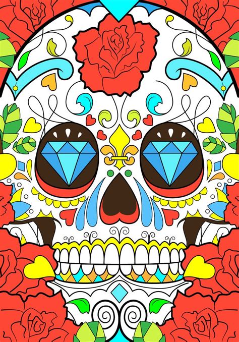 Calavera Mexicana | Colorful skull art, Skull illustration, Sugar skull ...