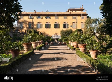 The vegetable garden at Villa La Pietra, Florence, Italy. A famous ...