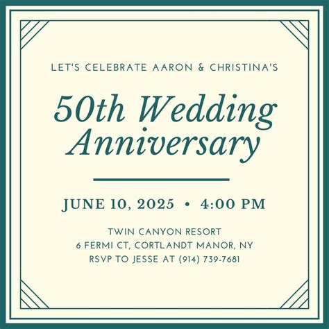 Printable 50Th Wedding Anniversary Invitations