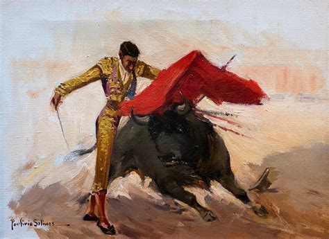 Porfirio Salinas - "Bullfighter" - #2601 | Texas Art | Vintage Texas ...