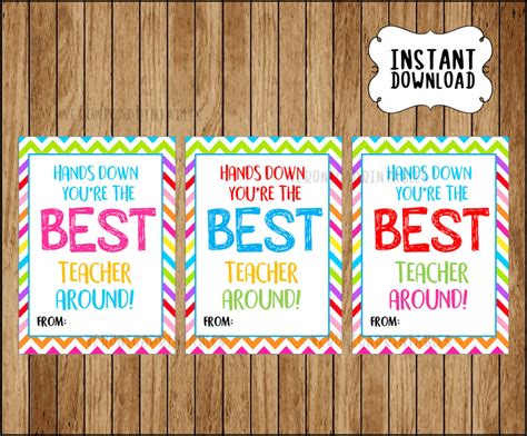 Hands Down You're the Best TEACHER Around Teacher | Etsy