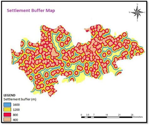 Settlement Buffer Map of the Study Area | Download Scientific Diagram