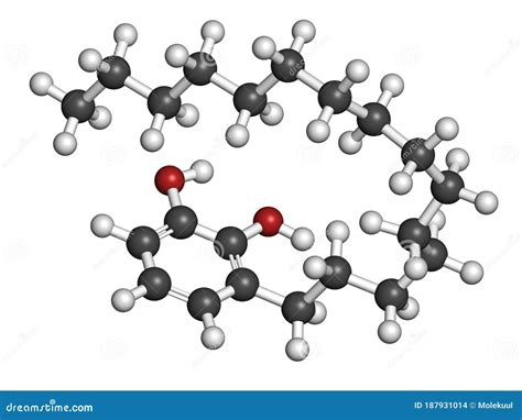 Urushiol Poison Ivy Allergen Molecule. Also Present in Poison Oak ...