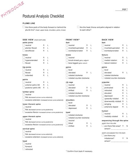 Posture Assessment Template