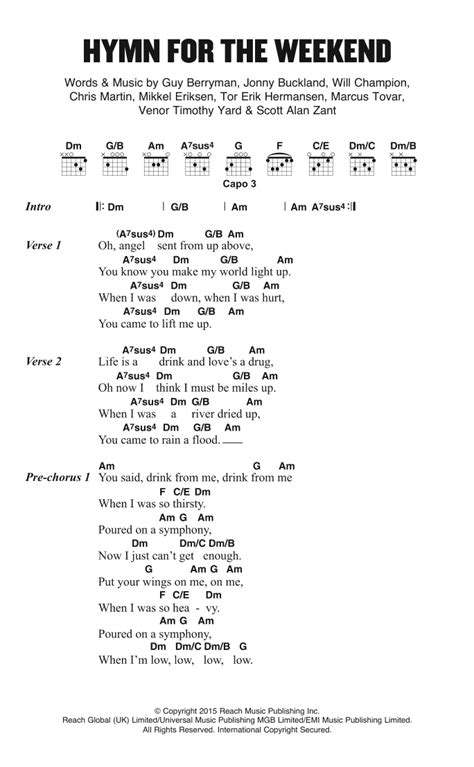 Hymn For The Weekend by Coldplay - Guitar Chords/Lyrics - Guitar Instructor