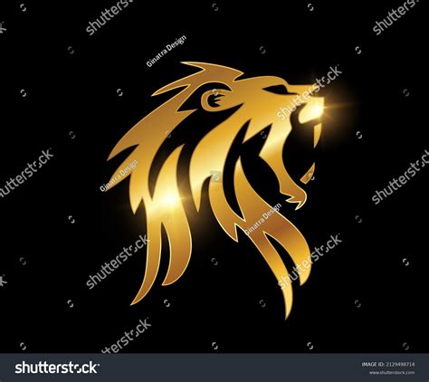 Vector Illustration Golden Lion Head Vector Stock Vector (Royalty Free) 2129498714 | Shutterstock