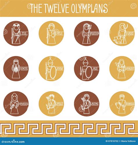 The Twelve Olympians Icons Set Stock Illustration - Illustration of greece, icon: 87818702