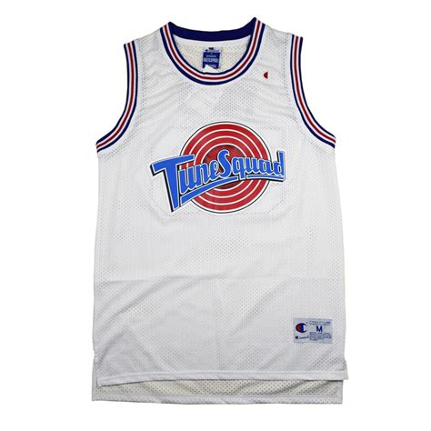 Space Jam Basketball Jersey Tune Squad Retro Stitched Top Embroidered White Rare - Basketball-Other