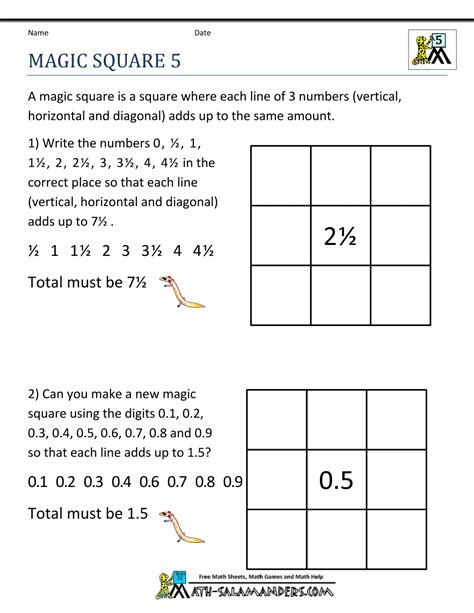 Printable Math Puzzles 5th Grade