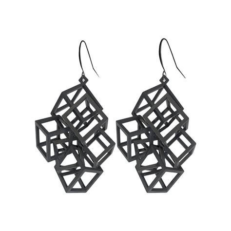 Z Cube 3D-Printed Earring | 3d printed earrings, 3d printing art, 3d printed objects