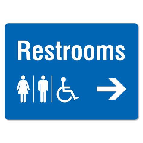 Restrooms Arrow Right Sign - The Signmaker