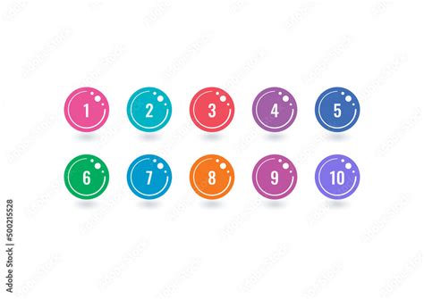 numbers in colored circles. numbers 1-10 for academy, business, education, university. Numbers ...