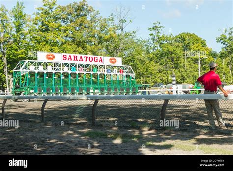 Saratoga Race Course, Saratoga Springs, New York, USA.Beautiful shot of ...