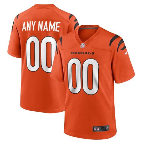 Cincinnati Bengals Nike Game Alternate Jersey - Orange - Custom - Mens