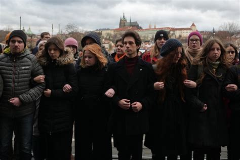 Students march in Prague to honor the victims of the…