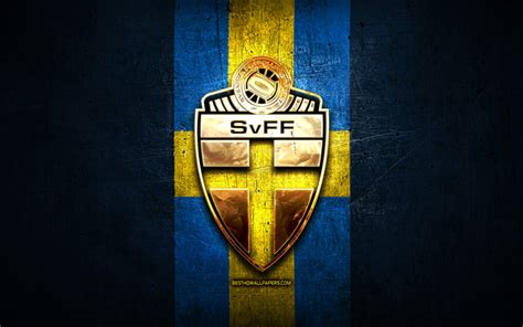 Download wallpapers Sweden National Football Team, golden logo, Europe ...