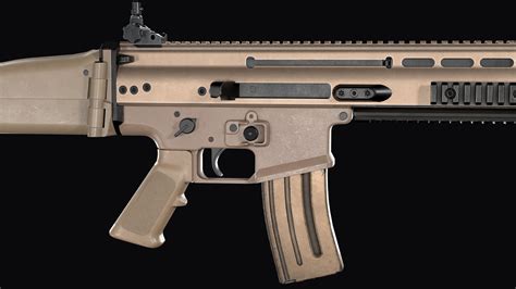 3D model modular assault rifle FN SCAR-L mk 16 VR / AR / low-poly ...