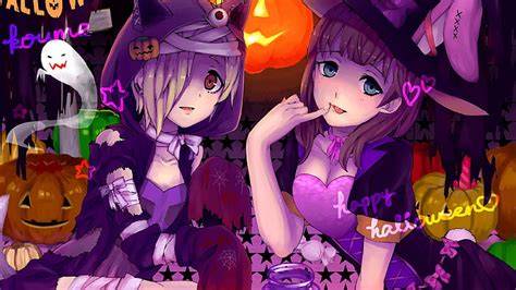 HD wallpaper: witch, anime girl, anime art, halloween, happy halloween | Wallpaper Flare