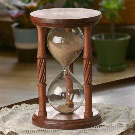 Solid Bubinga Wood Hourglass With Spiral Spindles - JustHourglasses