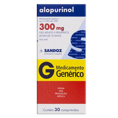 ALOPURINOL 300MG SANDOZ CAIXA 30 COMPRIMIDOS - GTIN/EAN/UPC 7897595602114 - Cadastro de Produto ...