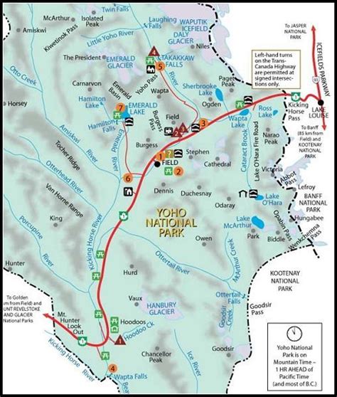 yoho national park map | Canada national parks, Yoho national park ...