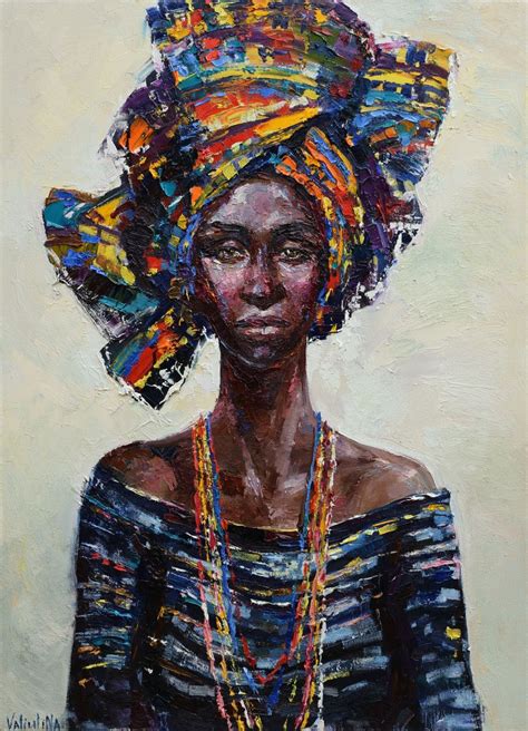 African Queen portrait painting, Original oil painting (2016) Oil painting by Anastasiya ...