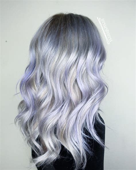 Platinum white blonde balayage, lavendar lilac purple hair Platinum Blonde Hair Color, Silver ...