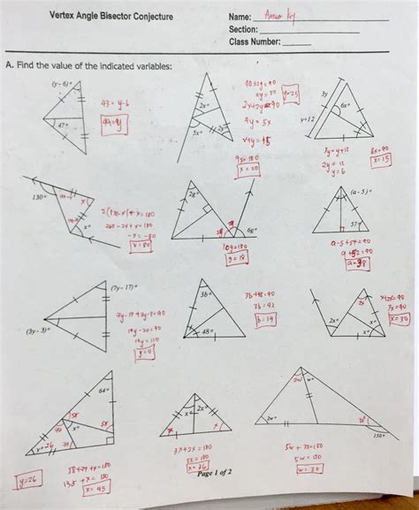 Angle Theorems For Triangles Worksheet Answers