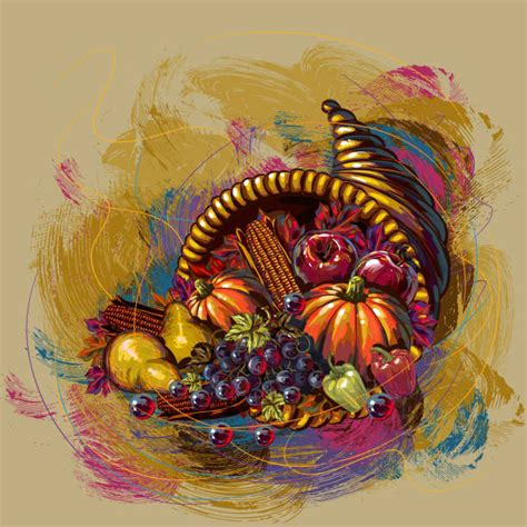 Cornucopia Clip Art, Vector Images & Illustrations - iStock