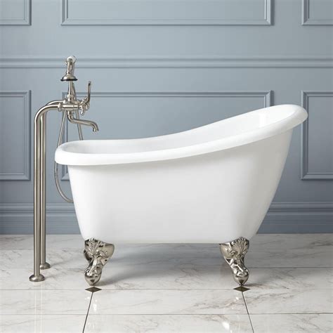 44" Carter Acrylic Slipper Mini Clawfoot Tub - Chrome Feet - No - Clawfoot Bathtubs - Amazon.com ...