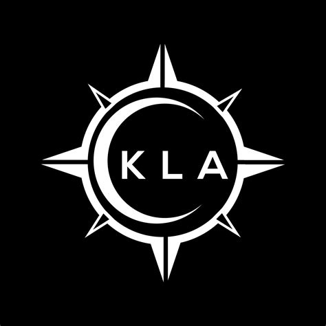 KLA abstract technology circle setting logo design on black background ...