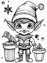 Christmas Elves Coloring Page · Creative Fabrica sketch template