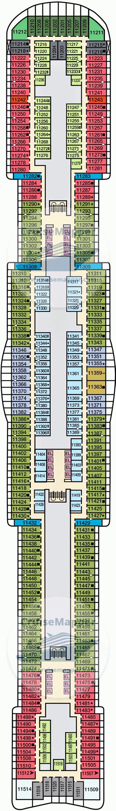 Carnival Jubilee deck 11 plan | CruiseMapper