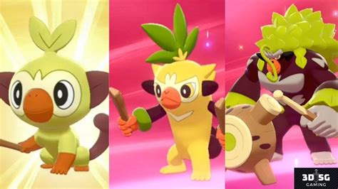 Obtaining 001 to 003 Grookey, Thwackey & Rillaboom (Normal & Shiny ...