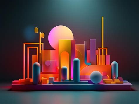 Premium AI Image | Geometric 3D threedimensional art background map ...