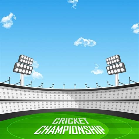 Premium Vector | Fantastic background of cricket stadium