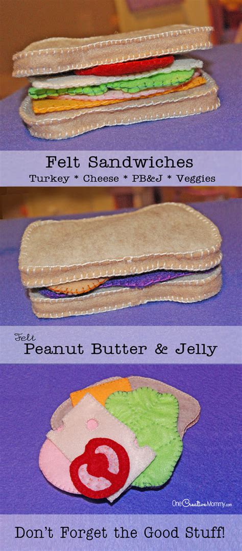 Felt Sandwich and Freebie Patterns - onecreativemommy.com