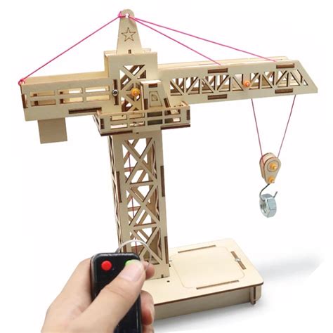 Remote Control Tower Crane DIY Handmade Models Building Toy Scientific Experimental Materials ...