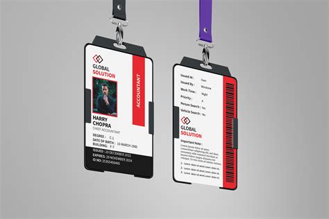 A trendy vertical id card design with mockup template. | Behance