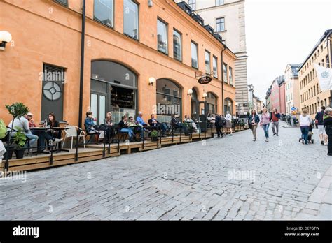 Cafés and restaurants in Gamla Stan in Stockholm Stock Photo - Alamy